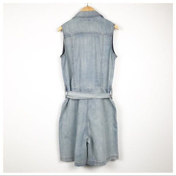 Cotton & Hemp Nonstretch Denim Utility Romper Size XS