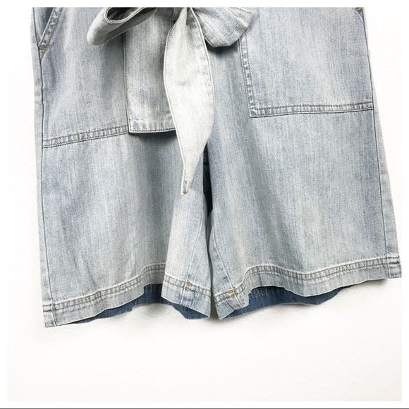 Cotton & Hemp Nonstretch Denim Utility Romper Size XS