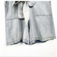 Cotton & Hemp Nonstretch Denim Utility Romper Size XS