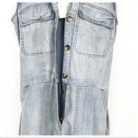 Cotton & Hemp Nonstretch Denim Utility Romper Size XS
