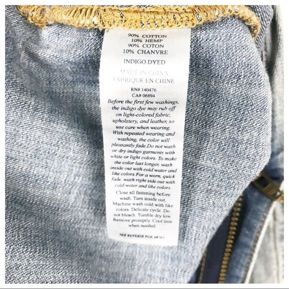 Cotton & Hemp Nonstretch Denim Utility Romper Size XS