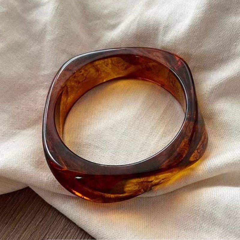 Vintage Irregular Acetate Wide Cuff Braceletin Tortoiseshell