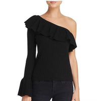 Ava Navy One Shoulder Sweater