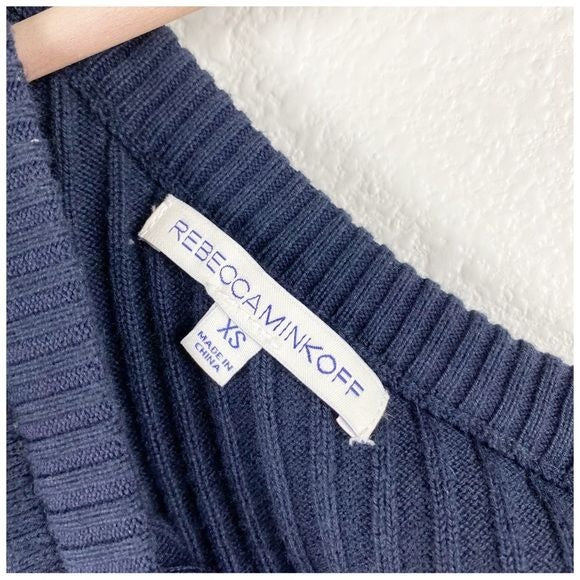 Ava Navy One Shoulder Sweater