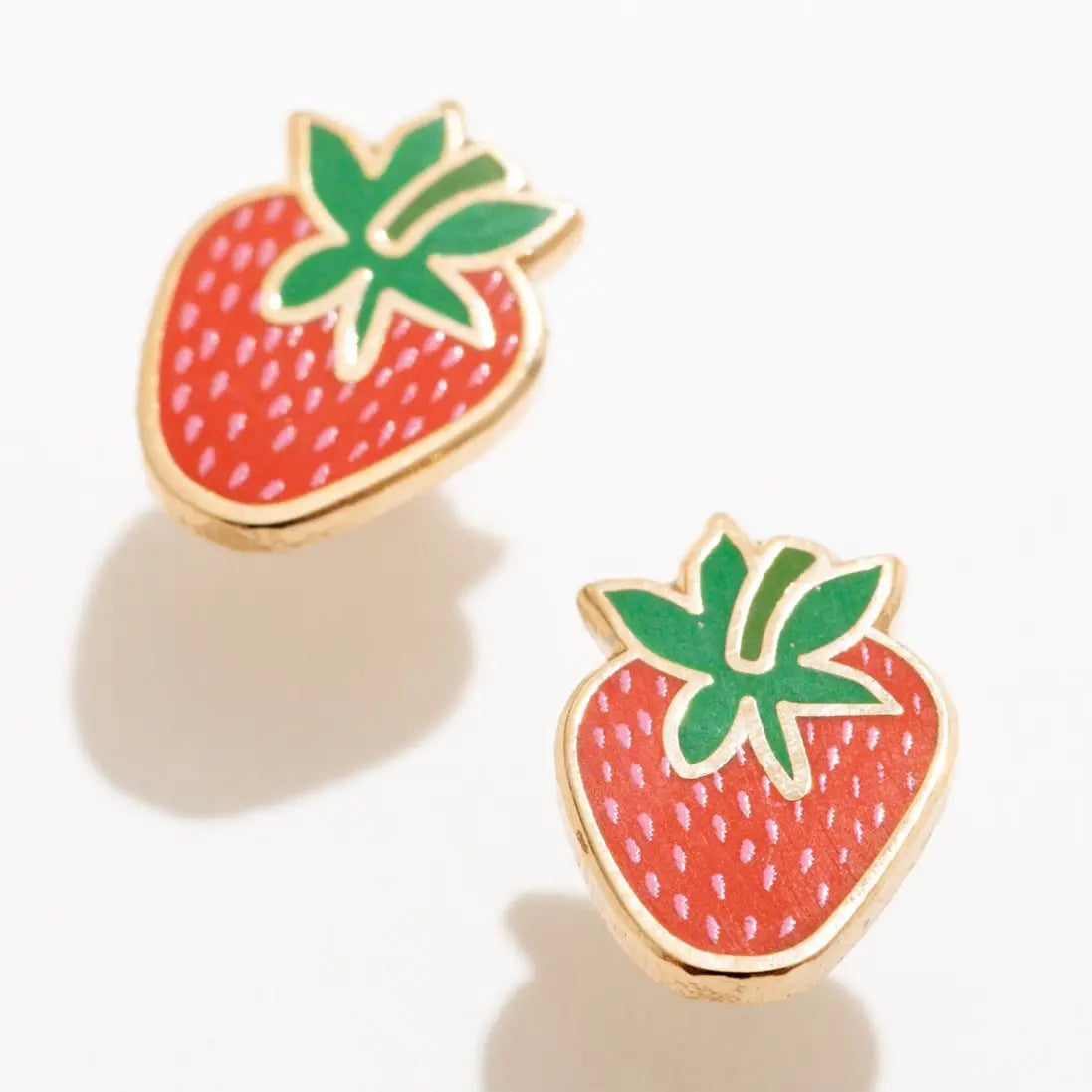 Strawberry Enamel Stud Earrings