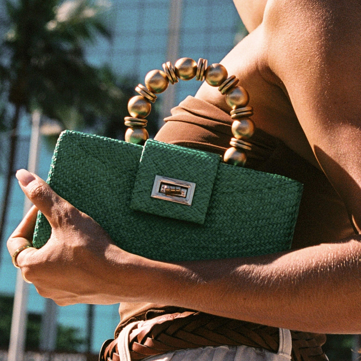 Serena Emerald Green Clutch