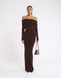 Winona Maxi Dress in Espresso