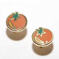 Tomato Enamel Stud Earrings