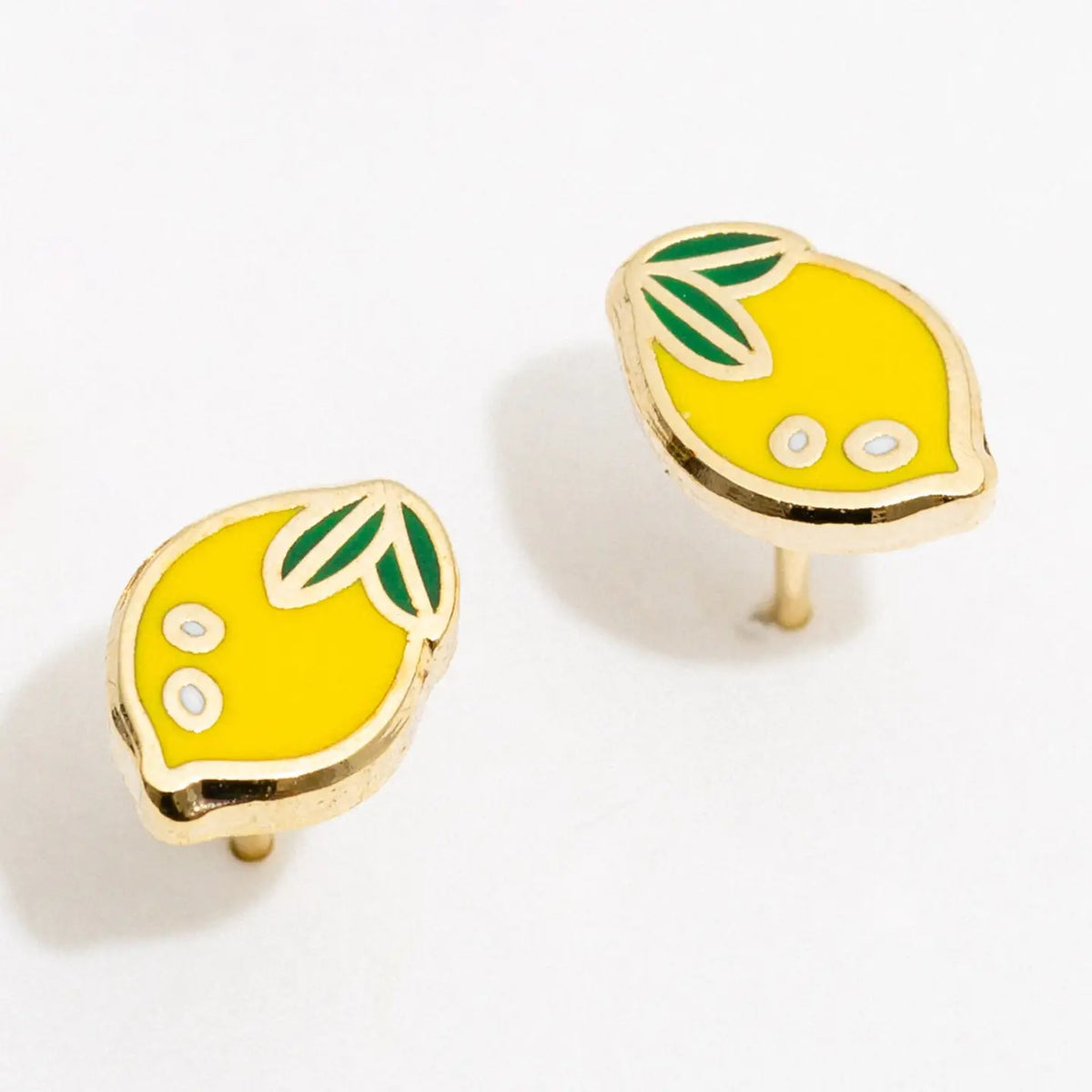 Lemon Enamel Stud Earrings