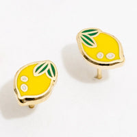 Lemon Enamel Stud Earrings