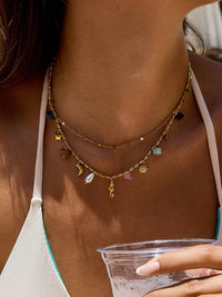Ninah 18K Gold Non-Tarnish Seahorse Charm Layered Necklace
