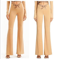 Tan Renalee Cut Out Flare Pants Size XS