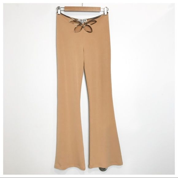 Tan Renalee Cut Out Flare Pants Size XS