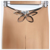 Tan Renalee Cut Out Flare Pants Size XS