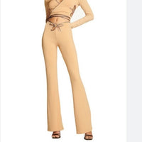 Tan Renalee Cut Out Flare Pants Size XS