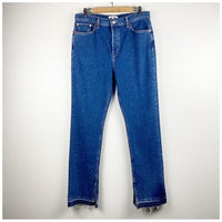 70s High Rise Skinny Boot in Western Rinse Size 32