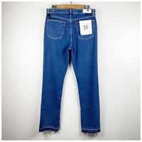 70s High Rise Skinny Boot in Western Rinse Size 32