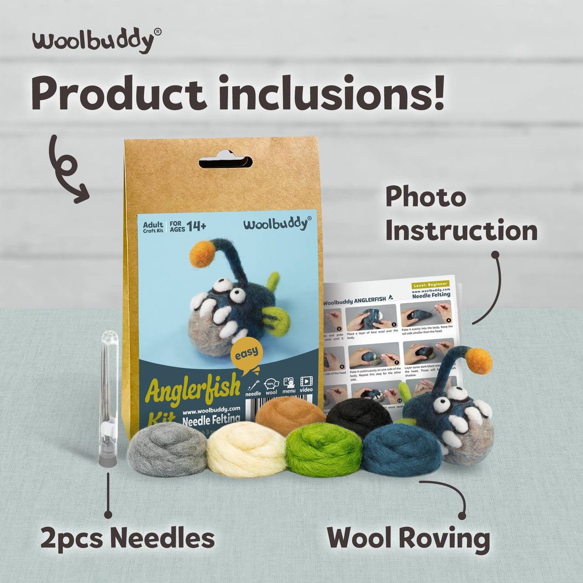DIY Needle Felting Kit -Anglerfish