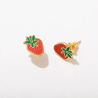 Strawberry Enamel Stud Earrings