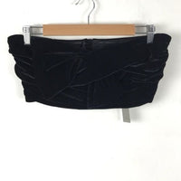 Twist Turn Velvet Crop Top in Black