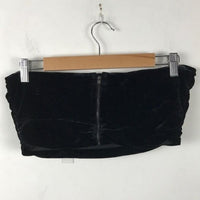 Twist Turn Velvet Crop Top in Black