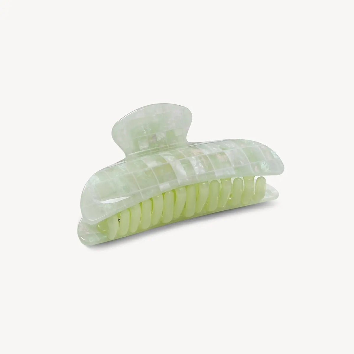 Midi Heirloom Claw in Mint Shell Checker