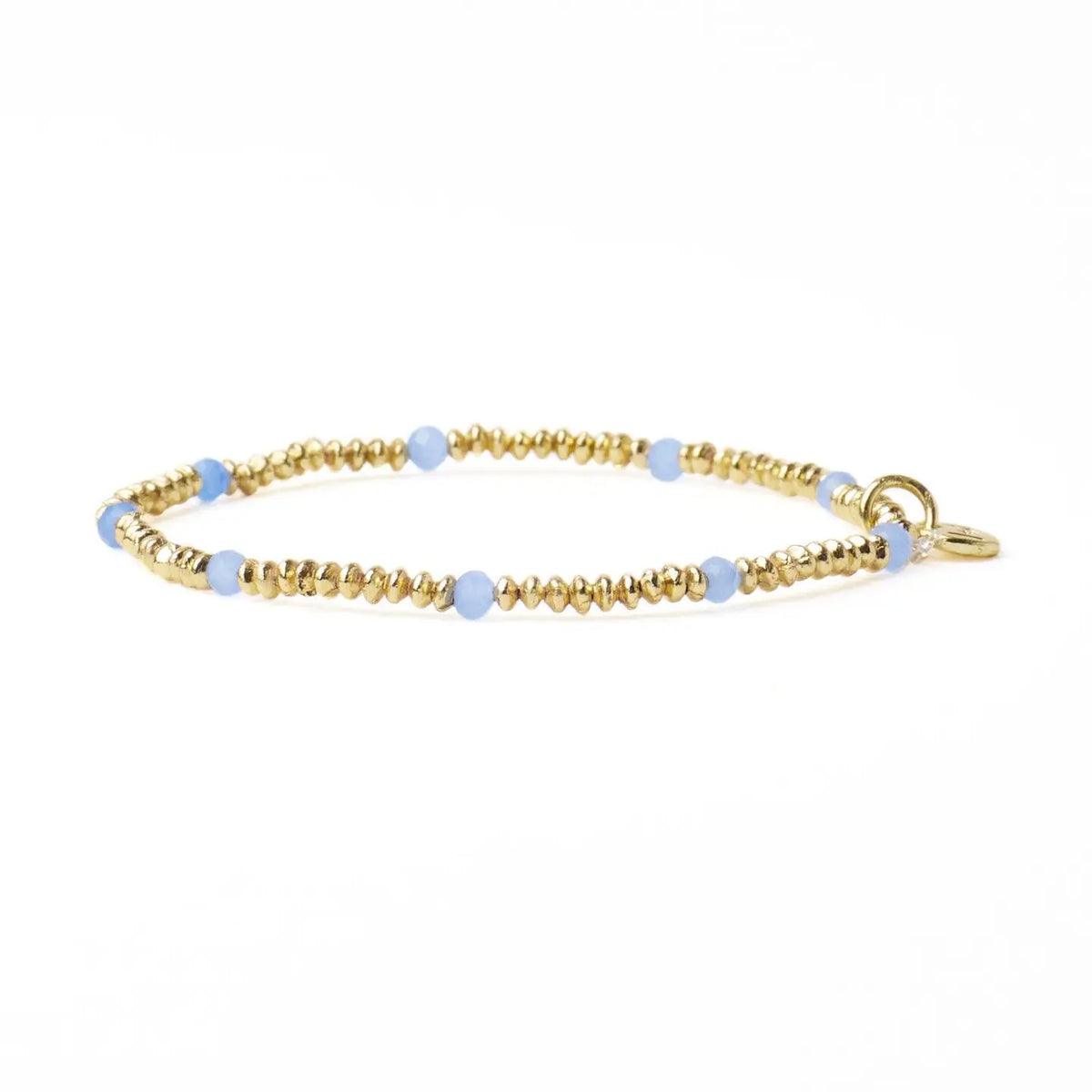 Ashley Stretch Bracelet Blue + Gold