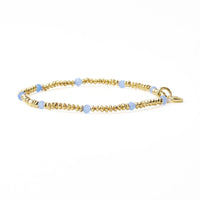 Ashley Stretch Bracelet Blue + Gold