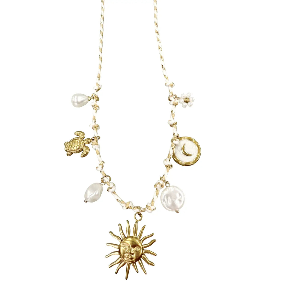 Sunny Pearl Charm Necklace