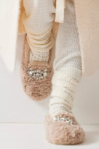 Slumber Party Loafer Slippers in Parchment