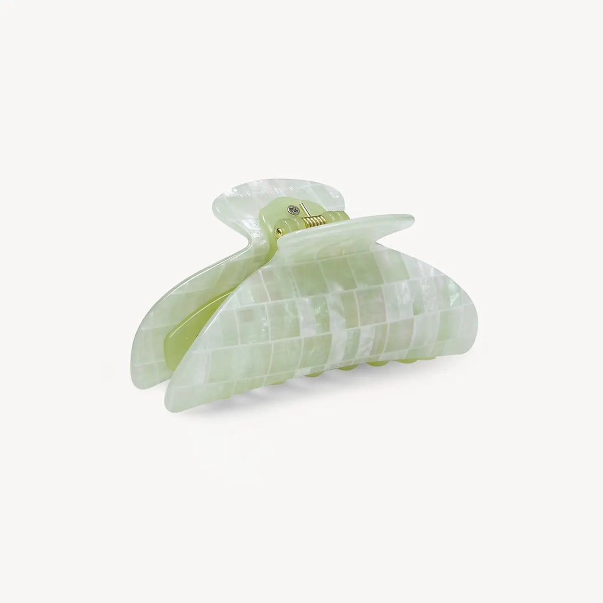 Midi Heirloom Claw in Mint Shell Checker
