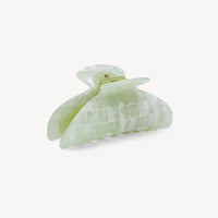 Midi Heirloom Claw in Mint Shell Checker