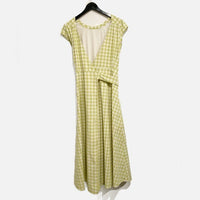 Roma Reversible Wrap Dress in Lime Gingham Size XS