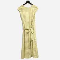 Roma Reversible Wrap Dress in Lime Gingham Size XS