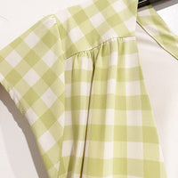 Roma Reversible Wrap Dress in Lime Gingham Size XS