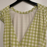 Roma Reversible Wrap Dress in Lime Gingham Size XS