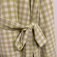 Roma Reversible Wrap Dress in Lime Gingham Size XS