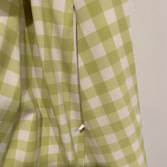 Roma Reversible Wrap Dress in Lime Gingham Size XS
