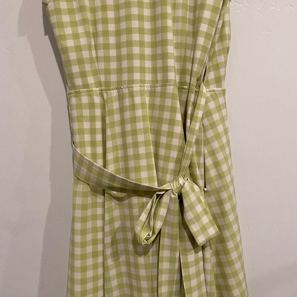 Roma Reversible Wrap Dress in Lime Gingham Size XS
