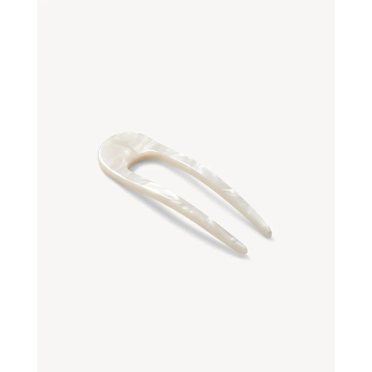 Mini French Hair Pin in White Shell