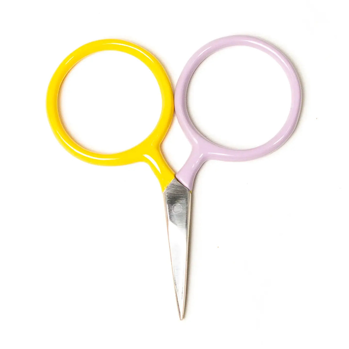 Two Tone Circle Mini Scissors - Lilac + Yellow