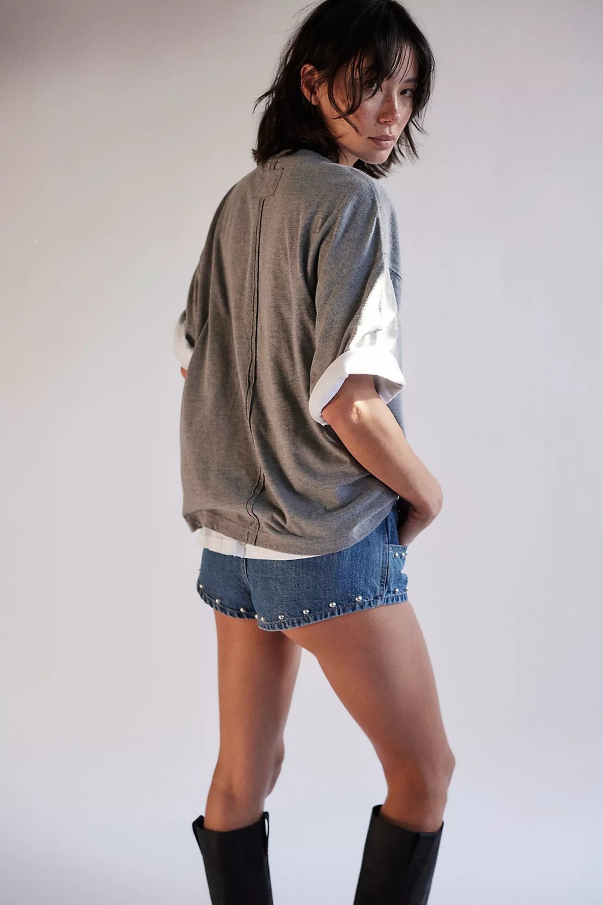 Perfect Oversized Tee in Heather Grey