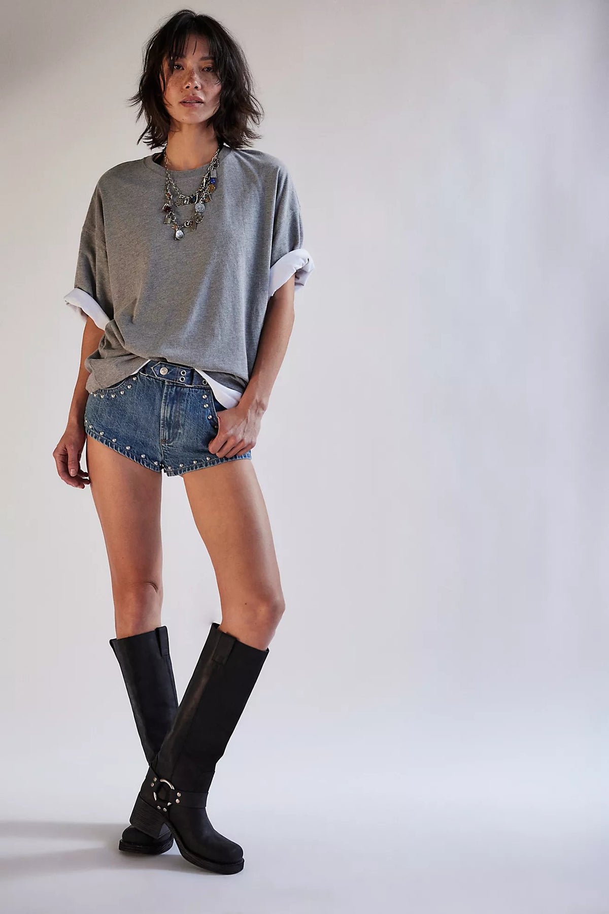 Perfect Oversized Tee in Heather Grey
