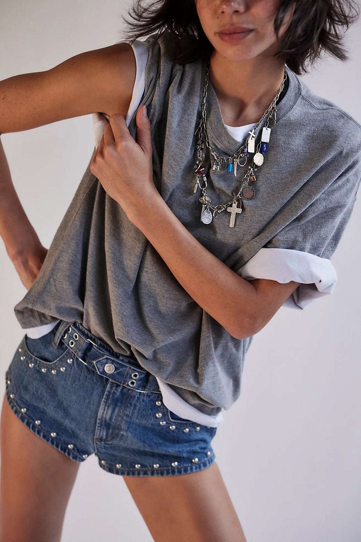 Perfect Oversized Tee in Heather Grey