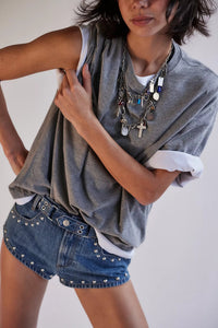 Perfect Oversized Tee in Heather Grey