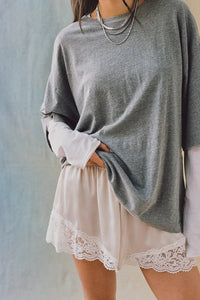 Perfect Oversized Tee in Heather Grey