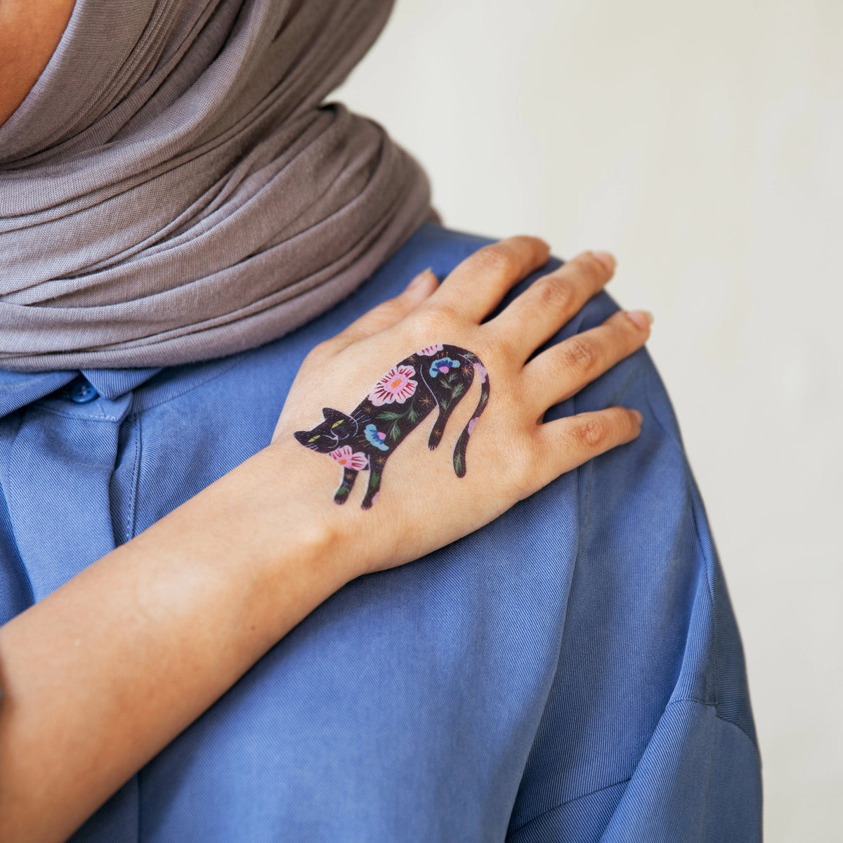 Flower Cat Tattoo