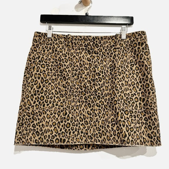 Leopard Print Mini Skirt - 8‎