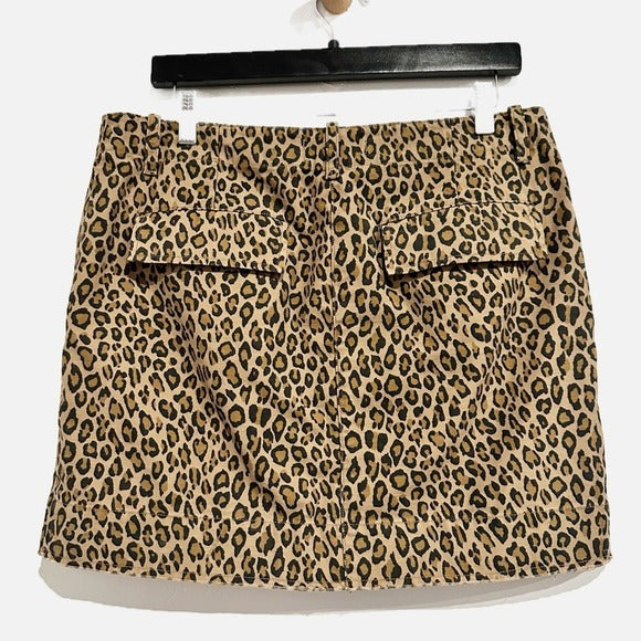 Leopard Print Mini Skirt - 8‎