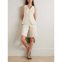 Charlotte High Rise Long Short in Ecru - 26
